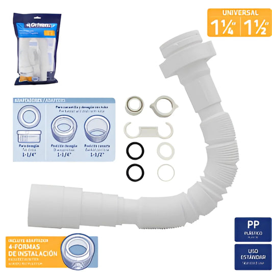 Tubo Flexible de Desagüe lavamanos - Aqua center 