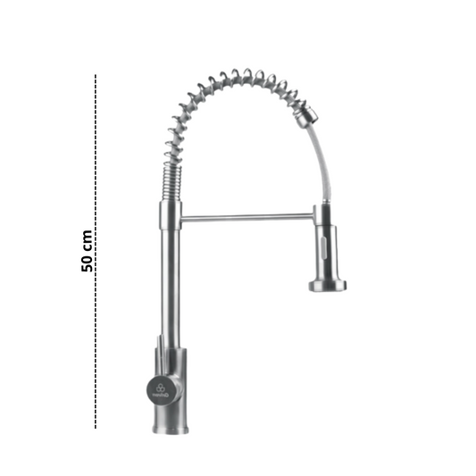 Grifo de Cocina Tipo Industrial con Ducha Flexible – Acero Inoxidable | Alto Rendimiento Profesional - Aqua center