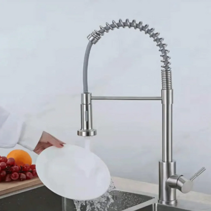 Grifo de Cocina Tipo Industrial con Ducha Flexible – Acero Inoxidable | Alto Rendimiento Profesional - Aqua center 
