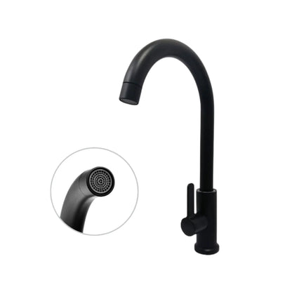 Grifería monocontrol lavaplatos Cuello Alto – Negro Mate - Aqua center 