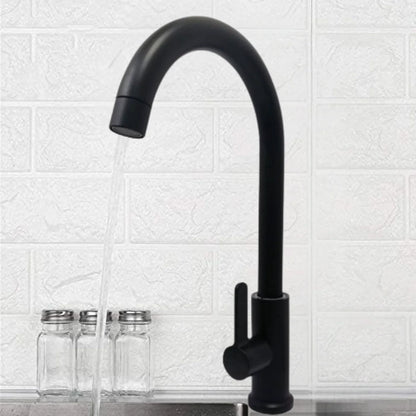 Grifería monocontrol lavaplatos Cuello Alto – Negro Mate - Aqua center 