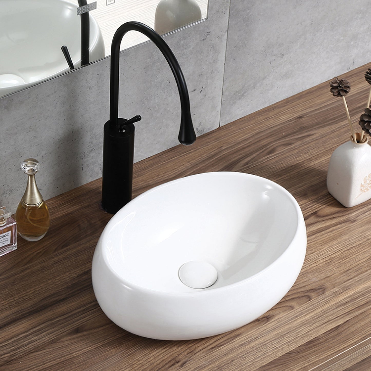 Lavamanos Sobreponer Ovalado Blanco 42x13,5