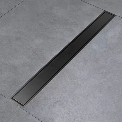 Rejilla Sifón Piso Invisible 80cmx10cm Acero 304 Negra