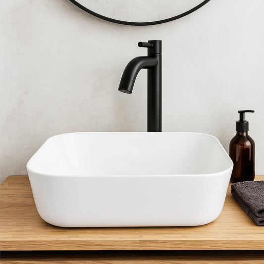 Lavamanos Cerámica Sobreponer Semi Rectangular 40x30x14