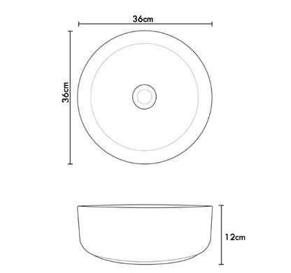 Lavamanos Ceramica Sobreponer Redondo Negro