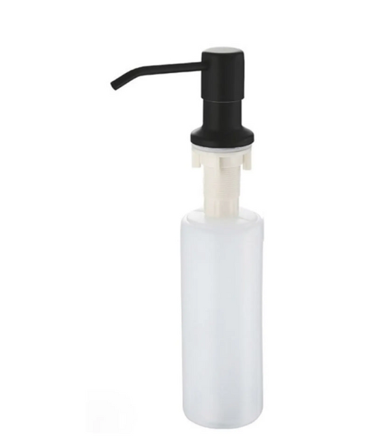 Dispensador Jabon Lavaplatos Ml Valvula Acero Negro Mate