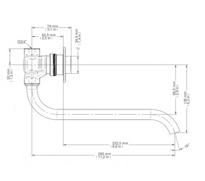 Grifo de pared Pressmatic Antivandálica