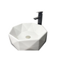 Combo lavamanos octagonal blanco y grifería - Aqua center 