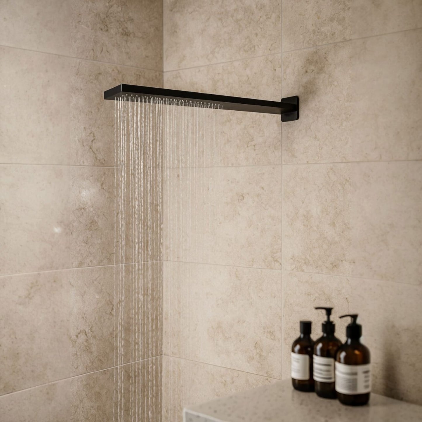 Ducha Rectangular 60cm Negra