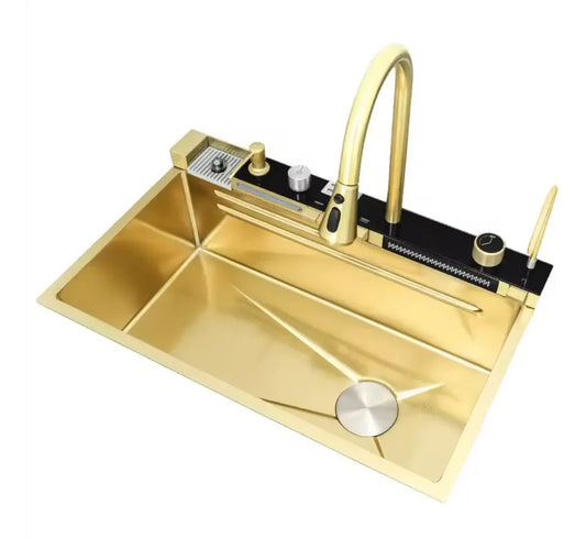 Lavaplatos Con Pantalla Inteligente Dorado 75x46 cm