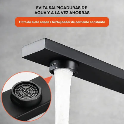 Griferia en L mezclador lavaplatos negra