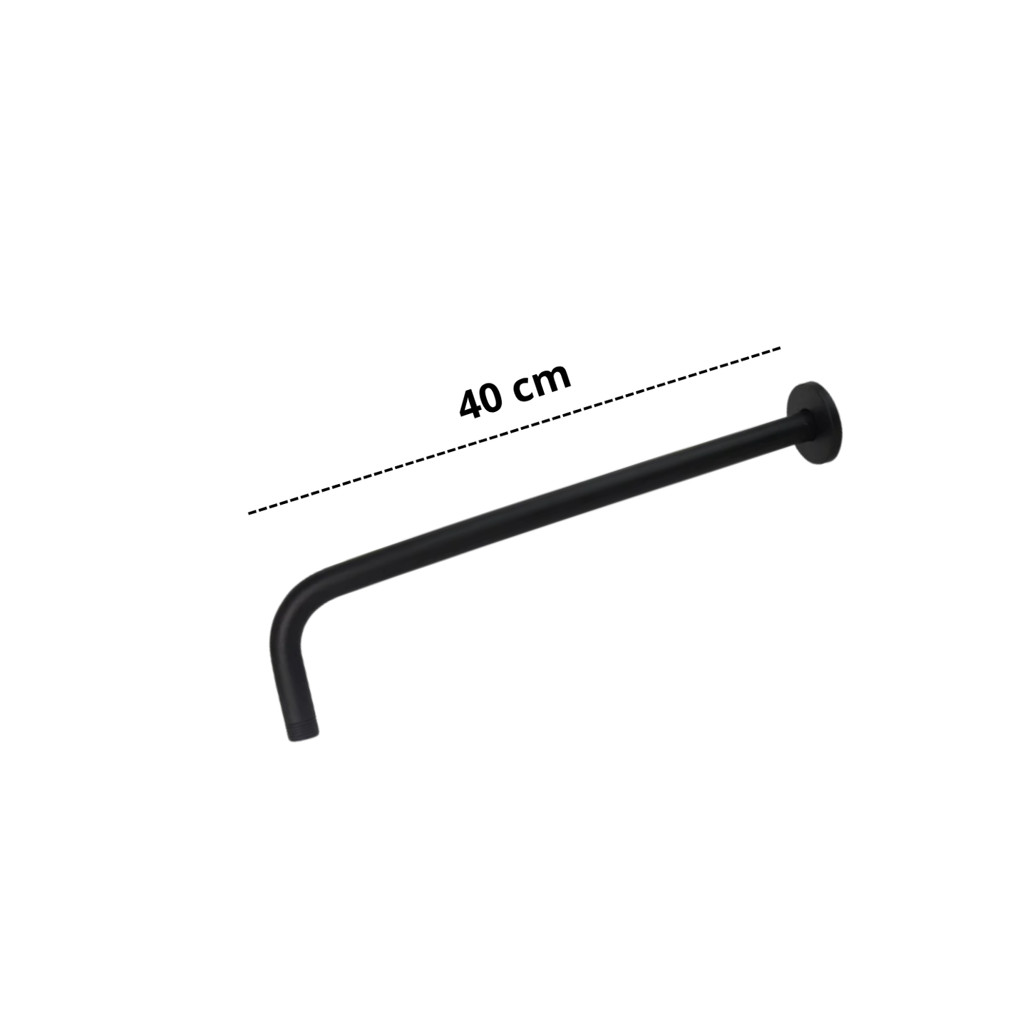 Brazo para Ducha Redondo 40 cm – Acero Inoxidable con Acabado Negro Mate - Aqua center 