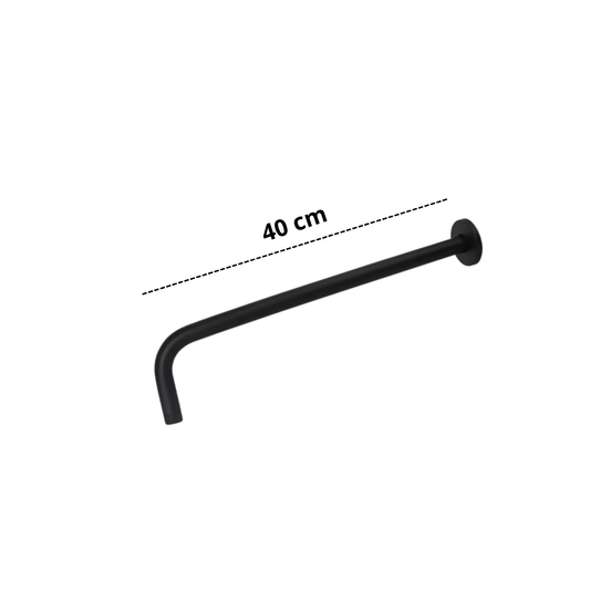 Brazo para Ducha Redondo 40 cm – Acero Inoxidable con Acabado Negro Mate - Aqua center 