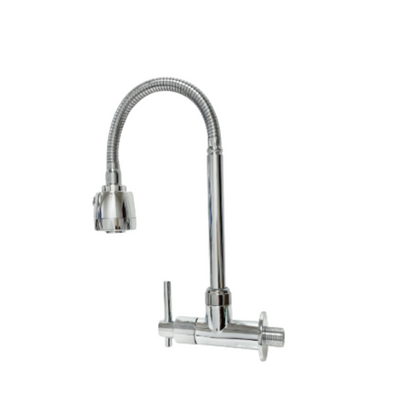 Grifería Monomando lavaplatos de Pared con Cuello Flexible - Aqua center 