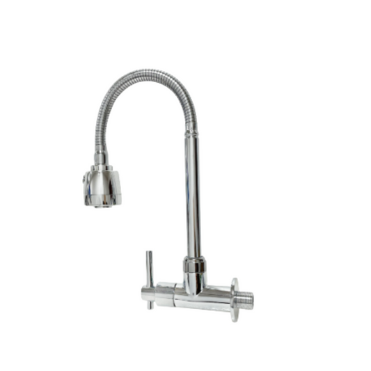 Grifería Monomando lavaplatos de Pared con Cuello Flexible - Aqua center 