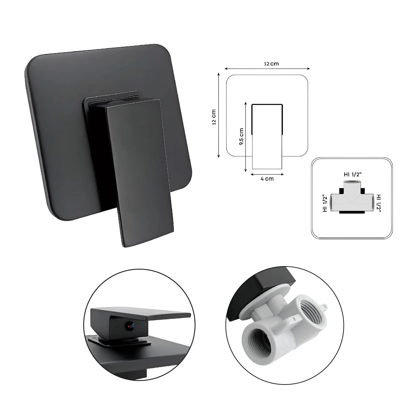 Kit Ducha Ultraslim + Brazo Ducha + Monomando Mezclador A345