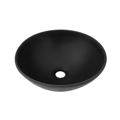 Lavamanos Sobreponer Redondo Ceramica Negro Mate 13x32cm