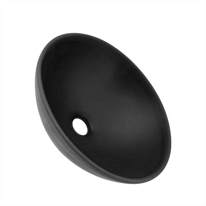 Lavamanos Sobreponer Redondo Ceramica Negro Mate 13x32cm