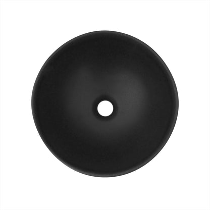 Lavamanos Sobreponer Redondo Ceramica Negro Mate 13x32cm