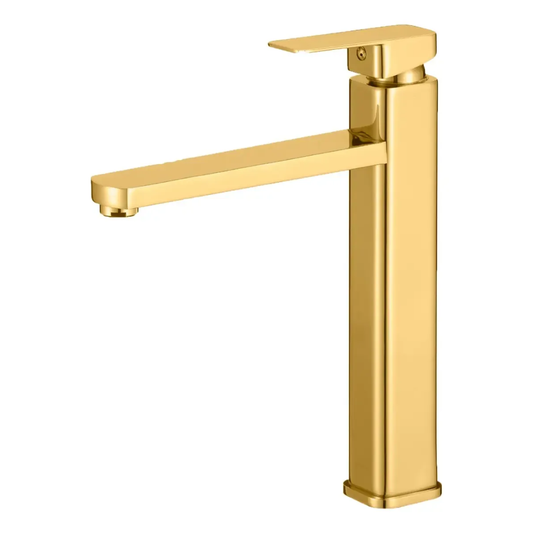 Grifería Monocontrol Alta Cascada Oro Brillante - Diseño Premium para Lavamanos Bowl