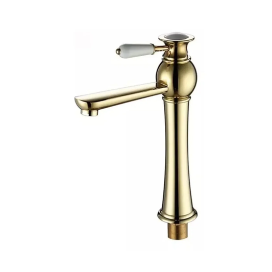 Grifería Monocontrol Cuadrada Alta Dorado Mate