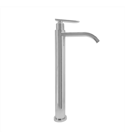 Grifería Lavamanos Alta Agua Fría Cascada Metálica Cromada 31 cm - Aqua center 