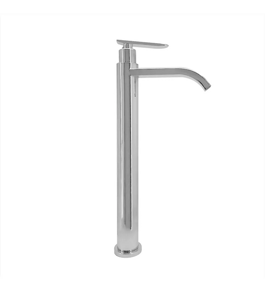 Grifería Lavamanos Alta Agua Fría Cascada Metálica Cromada 31 cm - Aqua center 