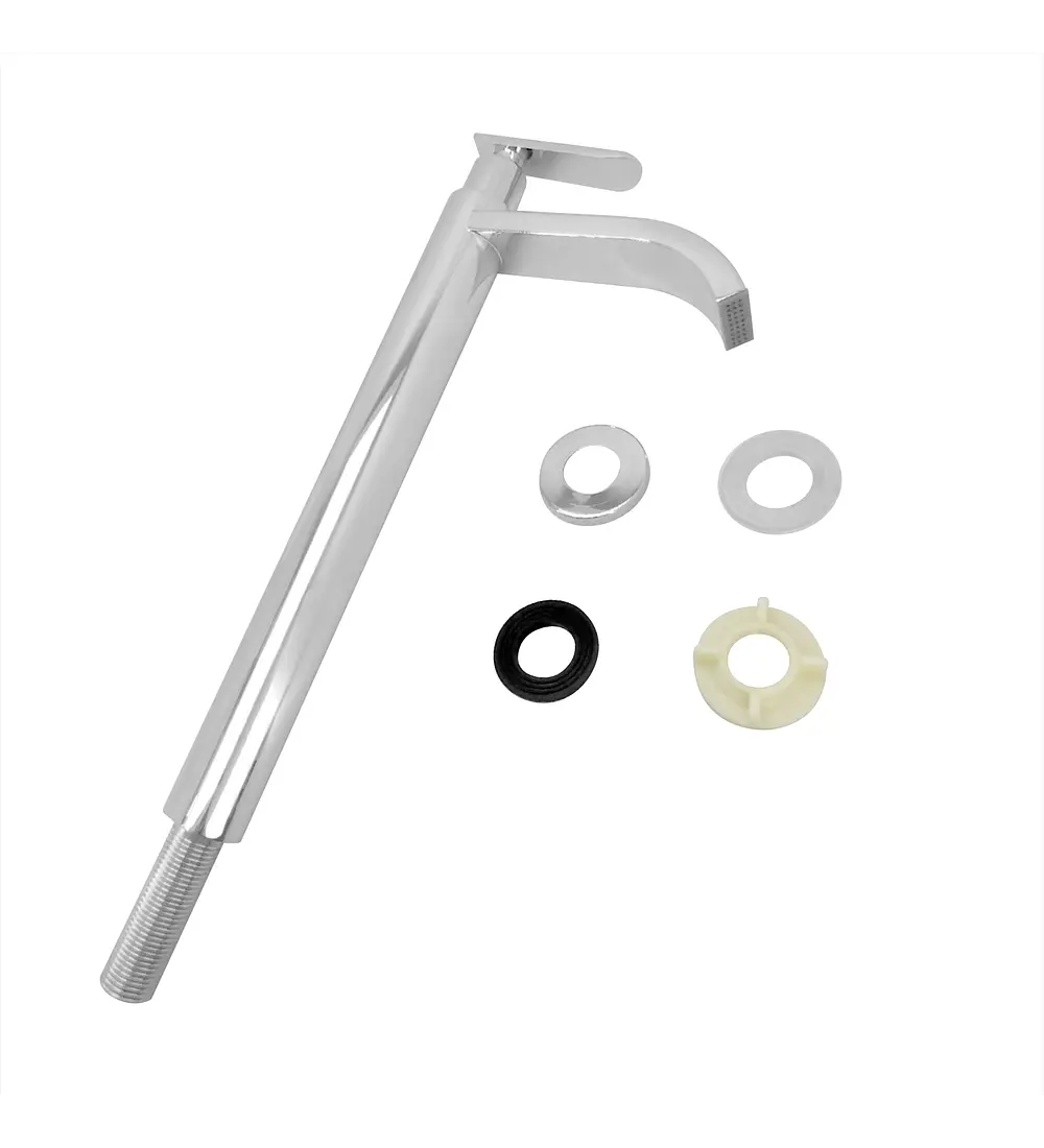 Grifería Lavamanos Alta Agua Fría Cascada Metálica Cromada 31 cm - Aqua center 