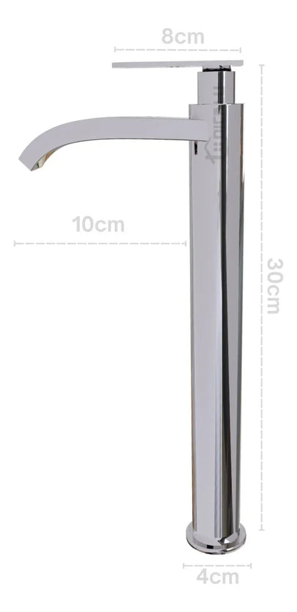 Grifo Llave Alta Tipo Cascada Cromada Agua Fría para Lavamanos - Aqua center 