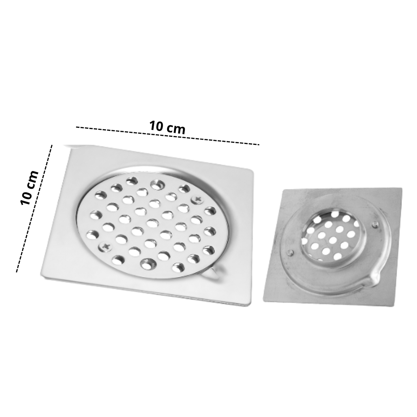 Desagüe para Ducha 4"x4" en Acero Inoxidable - Aqua center 