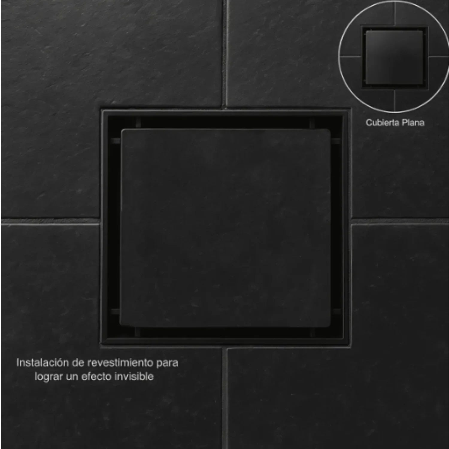 Desagüe al Piso Invisible 10x10 Negro – Elegancia que se Oculta - Aqua center 