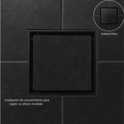 Desagüe al Piso Invisible 10x10 Negro – Elegancia que se Oculta - Aqua center 