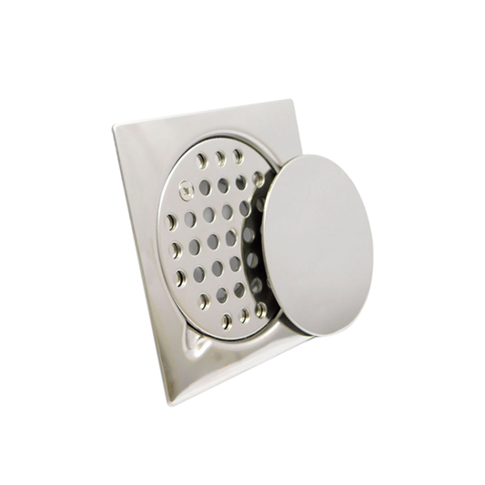 Desagüe para Ducha 4"x4" en Acero Inoxidable - Aqua center 