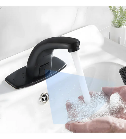 Llave Baja Sensor Lavamanos Negro mate - Aqua center 