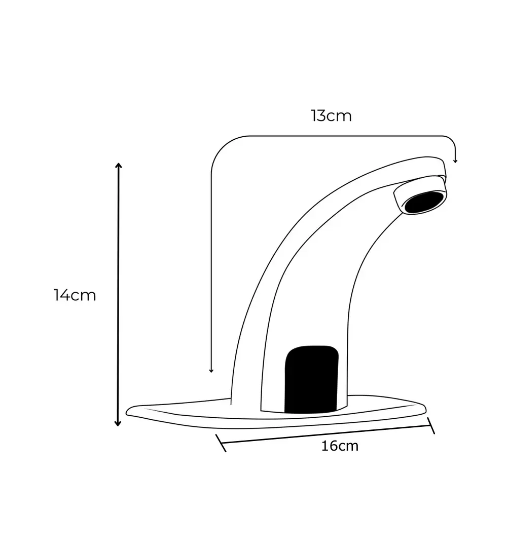 Llave Baja Sensor Lavamanos Negro mate - Aqua center 