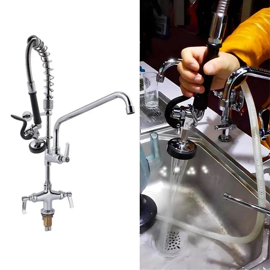 Griferia industrial para lavaplatos doble salida