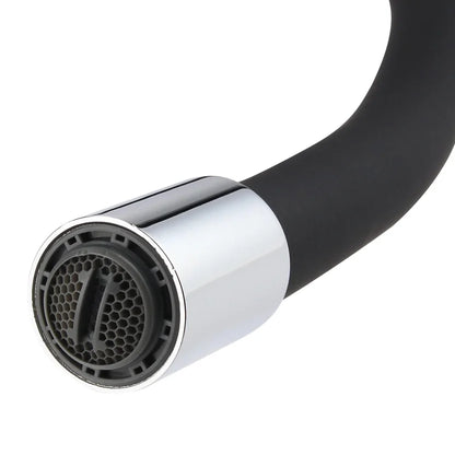 Griferia lavaplatos cuello flexible negro